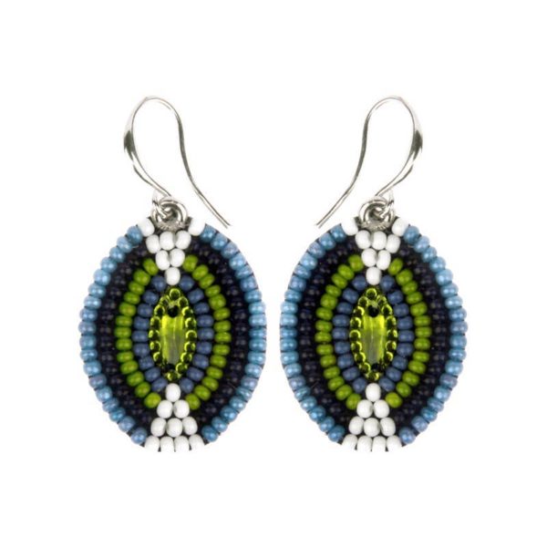 Soan Deco Oval Earrings: Crew Blue