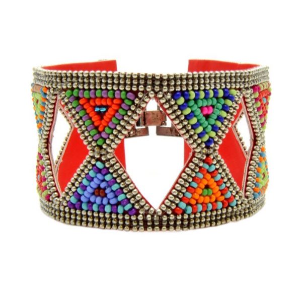 Seed Bead Hourglass Bracelet: Multi-Color