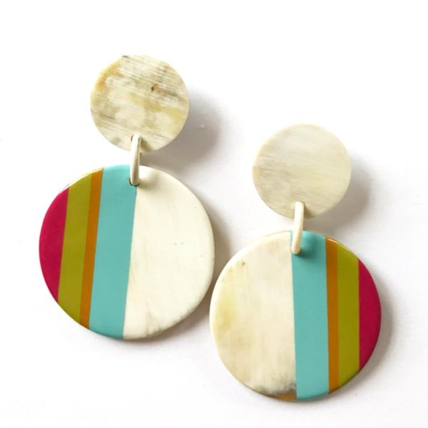 Circle Seaside Stripe Earrings