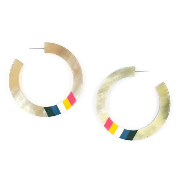 Horn Hoop Earrings Rainbow