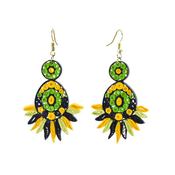 Beth Quilled Earrings Garnet