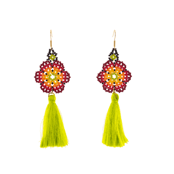 Dancing Flower Tassel Earrings Hula