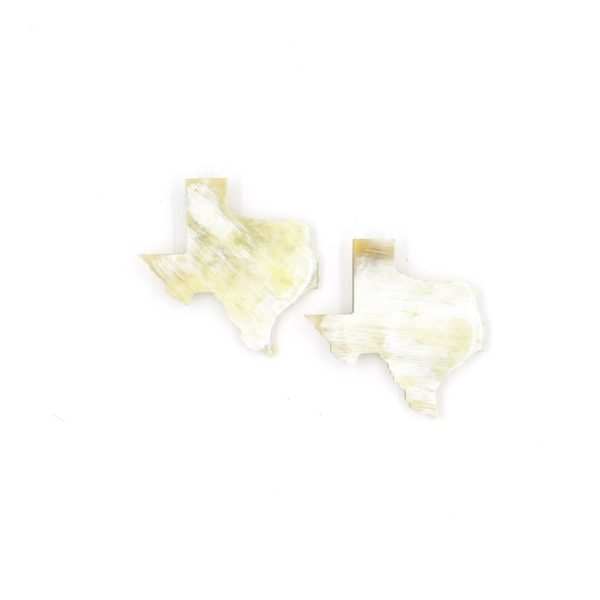 Texas Horn Earrings Marbled White
