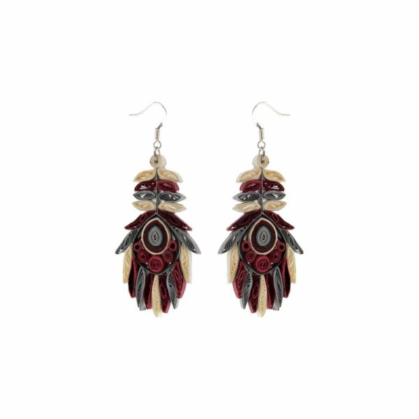 Josselyn Quilled Earrings Garnet