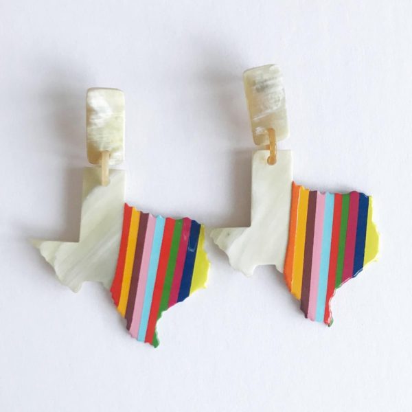 Texas Horn Earrings Large Rainbow
