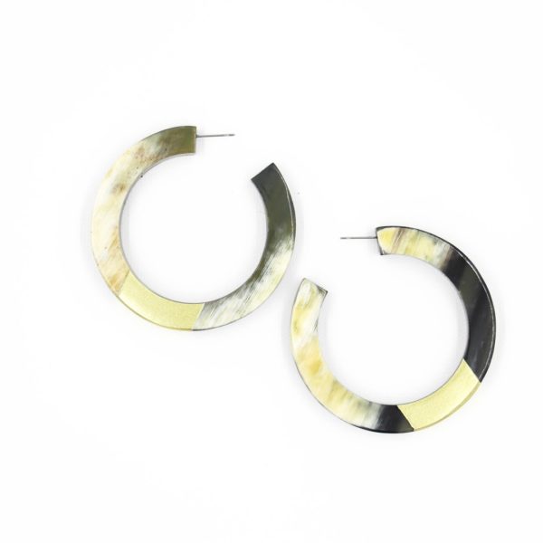 Horn Hoop Earrings Gold Painted